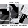 thumbnail image 3 of Grey Kitchen Sheer Curtain Tiers and Valances Set of 3PC - Artistic and Fashionable Decor for White Abstract Kitchen Windows, 3 of 5