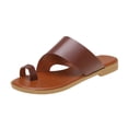 thumbnail image 3 of Fashion Minimalist Flat Thong Toe Ring Wide Fit Sandals, 3 of 5