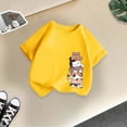 thumbnail image 4 of LUOGENLI T-Shirt pour Filles, Mode Mignonne Imprimée, Décontracté, Col Rond, Manches Courtes, Été, Grande Taille, Jaune 8-10 Ans, 4 of 4