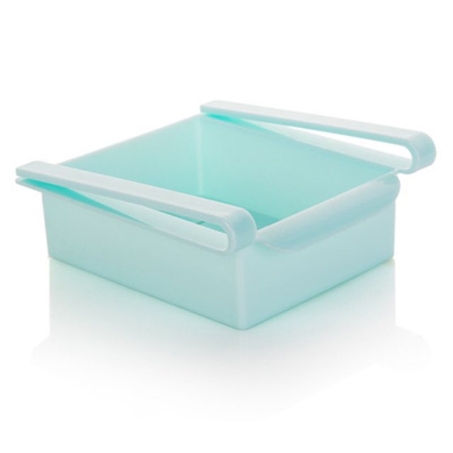 3Pcs Retractable Drawer Type Refrigerator Storage Box Food Fresh Keeping Classified Organizer Container Basket Fridge Shelf Holder Plastic Storage Bins Blue