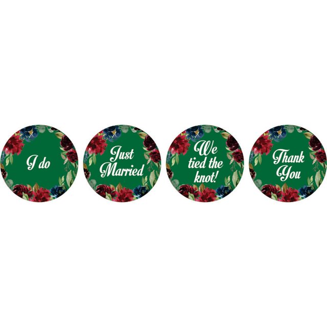 Darling Souvenir DIY Pack Of 190 Pcs Wedding Floral Border Stickers Chocolate Labels-Green