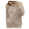 thumbnail image 1 of Kcodviy Veste de Course pour Femmes en Molleton Uni à Col à Fermeture à Glissière à Fermeture à Glissière Chandail pour Femmes Confortable Manteau, 1 of 3
