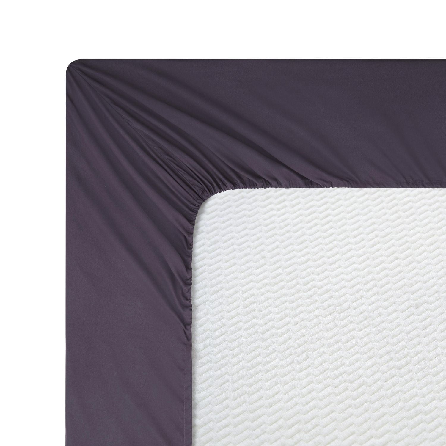 Drap-housse en bambou massif, ultra doux et soyeux, couleur aubergine, pour toutes les saisons