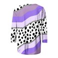 thumbnail image 4 of Pompotops T-shirt Ample à Imprimé Léopard pour Femme, Manches 3/4, Col Rond, Haut Décontracté, Liquidation, 4 of 5