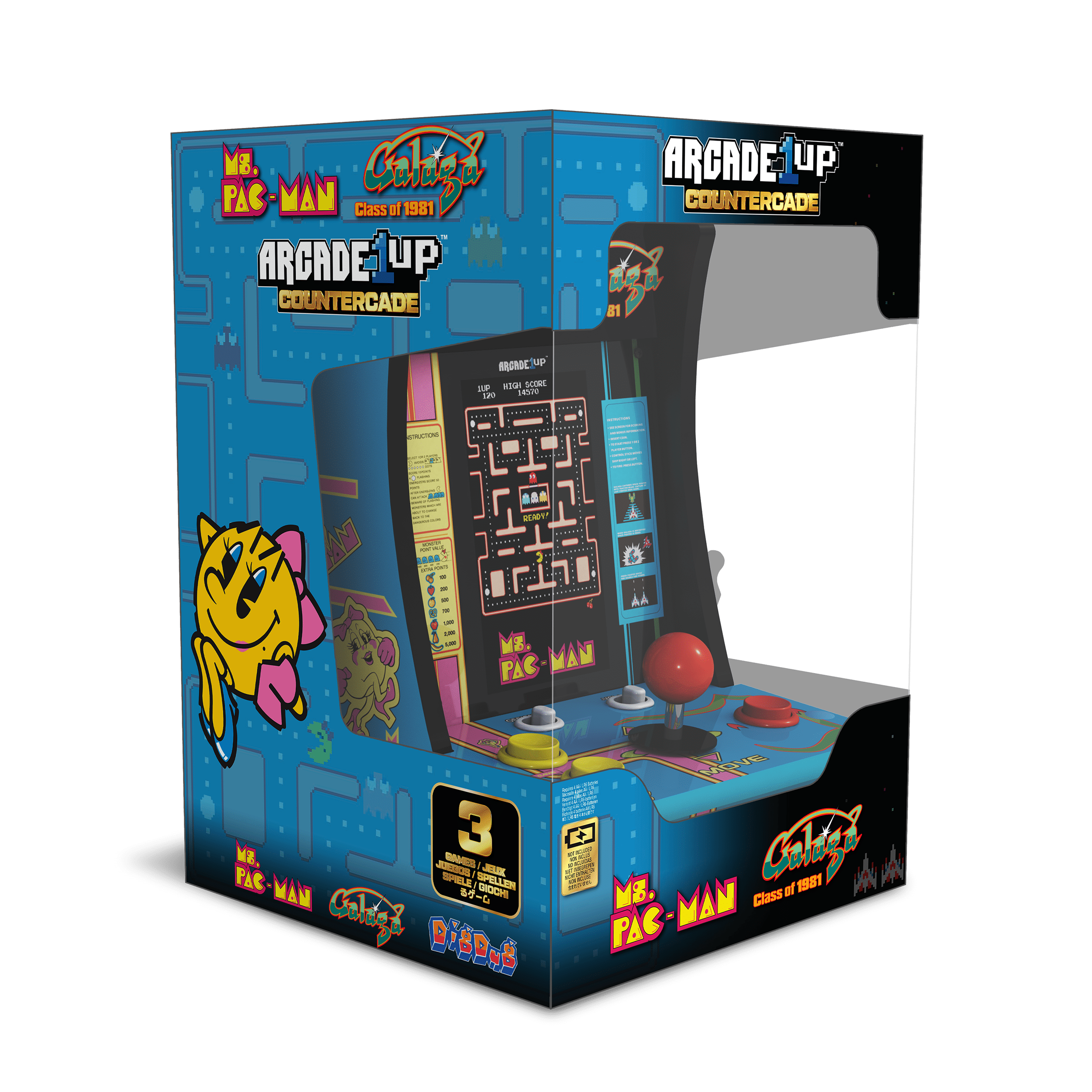 Arcade1Up Class of '81 Ms. PAC-MAN / GALAGA Countercade – 3