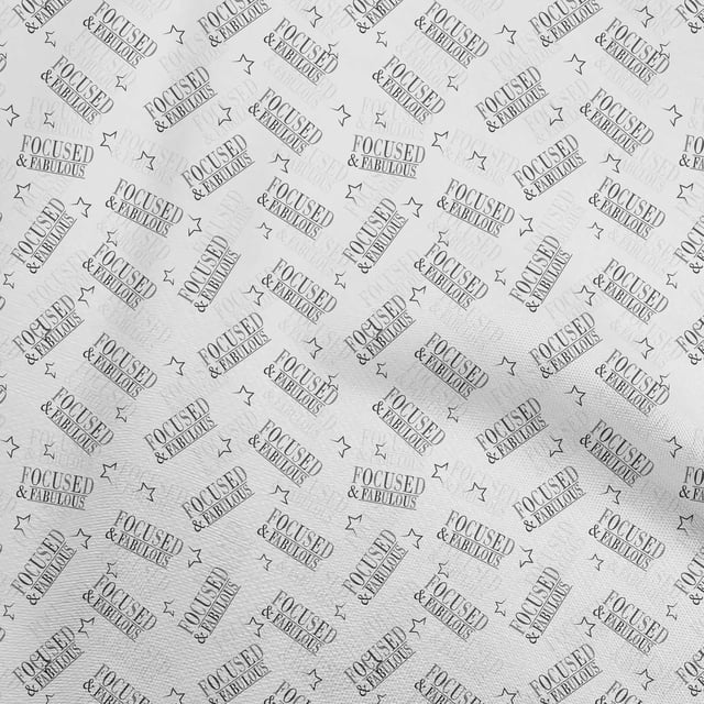 oneOone Rayon Gray Fabric Text Dress Material Fabric Print Fabric By The Yard 56 Inch Wide