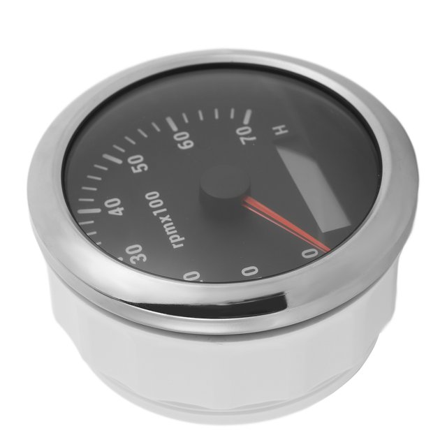 Pointer Tachometer, Tacho Meter 85mm 9-32V DC Weatherproof 0-7000rpm High Accuracy For Cars For Yachts