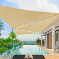thumbnail image 2 of Visland Outdoor Triangle Sun Shade Sail with Windproof Ropes UV Blocking Canopy Permeable Breathable Heavy Duty Deck Backyard Patio Shade Cover, 2 of 7