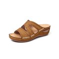 thumbnail image 1 of LUXUR Lady Orthopedic Sandals Platform Wedges Open Toe Cozy Mules Slides Ladies Shoes Yellow 10, 1 of 2