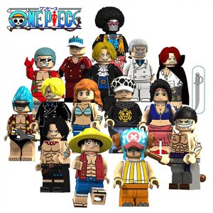 15pcs Une pièce Luffy, Jobana Mesabo Robin Shanksbrook Monté Block Minifigure Jouet
