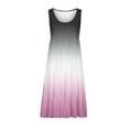 thumbnail image 4 of AherBiu Plus Size Beach Dresses for Women Gradient Color Sundresses Ruched Ruffle Flowy Midi Tank Dress, 4 of 5