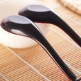 thumbnail image 1 of Asian Soup Spoons, Chinese Soup Spoons, Rice Spoons, Chinese Won Ton Soup Spoon For soba, pho, ramen, Noodle, Korean Style Large Spoon with Long Handle, Hook Style, Red and Black Plastic Spoons, 1 of 8