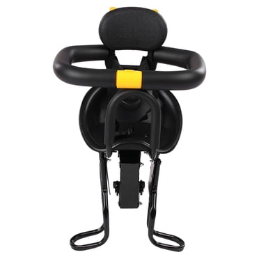 Amdohai Safety Child Bicycle Seat Bike Front Kids Saddle with Foot Pedals Support Back Rest for MTB Road Bike