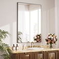 thumbnail image 2 of Beautypeak 26"x38" Bathroom Mirror Wall Mirror with Rectangular Metal Frame, Black, 2 of 7