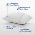 thumbnail image 2 of Sealy Cool Temp Bed Pillow Cover Protector, S/Q- Zippered Soft Knit Fabric, 2 of 4