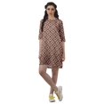 thumbnail image 2 of Moomaya Robes Courtes d'Été pour Femmes Imprimées Coupe Droite en Georgette Mousse Robe Évasée, 2 of 4