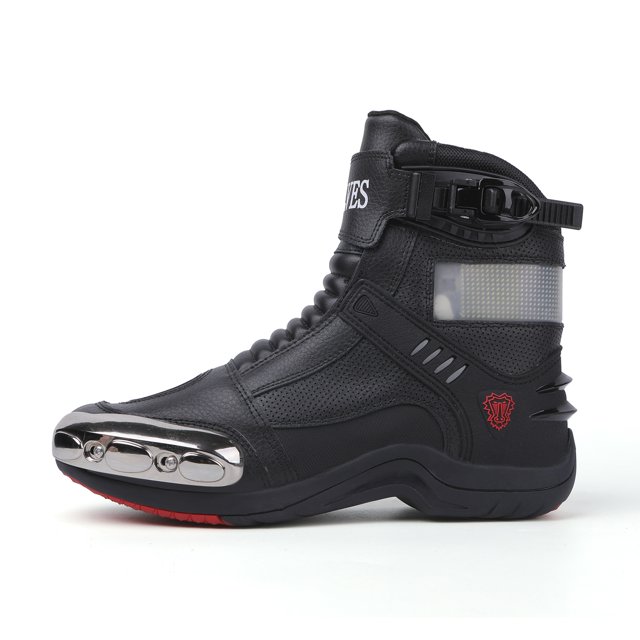 JG WOLVES- Smart LED Motorcycle Boots - Unisex Racing & Touring Riding Shoes - All-Season Motorbike Gear with Customizable Display,Black,37