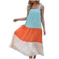 thumbnail image 2 of Pisexur Robe Sans Manches à Encolure Carrée Mode pour Femmes à Blocs de Couleur à Bretelles Robe Sans Manches Robe Cool pour Femmes Robe en Liquidation, 2 of 5