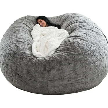 Bean Bag Chair Cover 130x60cm Multi-Color Options Gray & Ergonomic Design