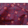 thumbnail image 4 of oneOone Silk Tabby Fabric Diamond & Circle Block Print Fabric BTY 42 Inch Wide, 4 of 4