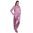 thumbnail image 2 of Moomaya Ensemble de Pyjama à Manches Longues et Shorts pour Femmes, Pyjama en Satin à Boutons pour Femmes, 2 of 6