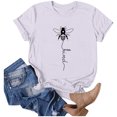 thumbnail image 4 of JIRNDf Hauts d'Été pour Femmes T-Shirts Tendance Imprimé Floral Col Rond Manches Courtes Décontracté Confortable Élégant Mignon Graphique T-Shirts pour Femmes Gris S, 4 of 5