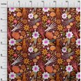 thumbnail image 2 of oneOone Viscose Chiffon Maroon Fabric Skull Fabric For Sewing Printed Craft Fabric By The Yard 42 Inch Wide, 2 of 4