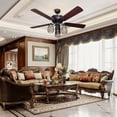 thumbnail image 3 of Gymax 52'' Ceiling Fan w/ Lights 5 Reversible Blades 3 Lights Retro Ceiling Fan, 3 of 10
