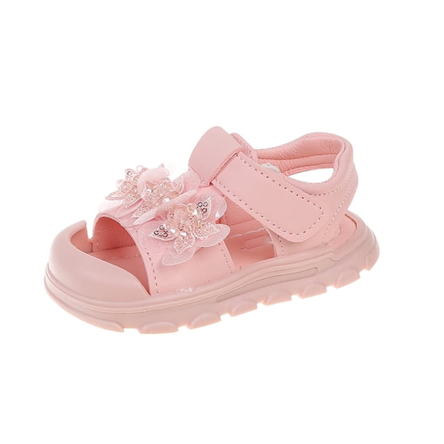 MIASHUI Girls Sandals Toddler Flower Beach Shoes Outdoor Casual,Pink,18-24 Months