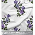 thumbnail image 1 of Soimoi Poly Georgette Fabric Leaves & Floral Block Print Fabric by The Yard 52 Inch Wide, 1 of 3