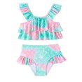 thumbnail image 1 of MIASHUI Girls Swimsuit Two Pieces Bikini Set Toddler Ruffle Bathing Suits Swimwear,Sky Blue,6-7 Years, 1 of 6