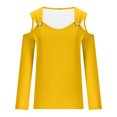 thumbnail image 4 of Yuyuzo Womens Tunic Tops Cold Shoulder Long Sleeve Shirts Loose Solid Color Lightweight Tee Tops, 4 of 5