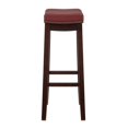 thumbnail image 4 of Tabouret de Bar Rectangulaire en Similicuir Rouge Pemberley Row, Tête à Clous Vieillie, 32 Pouces, Assemblé, 4 of 10