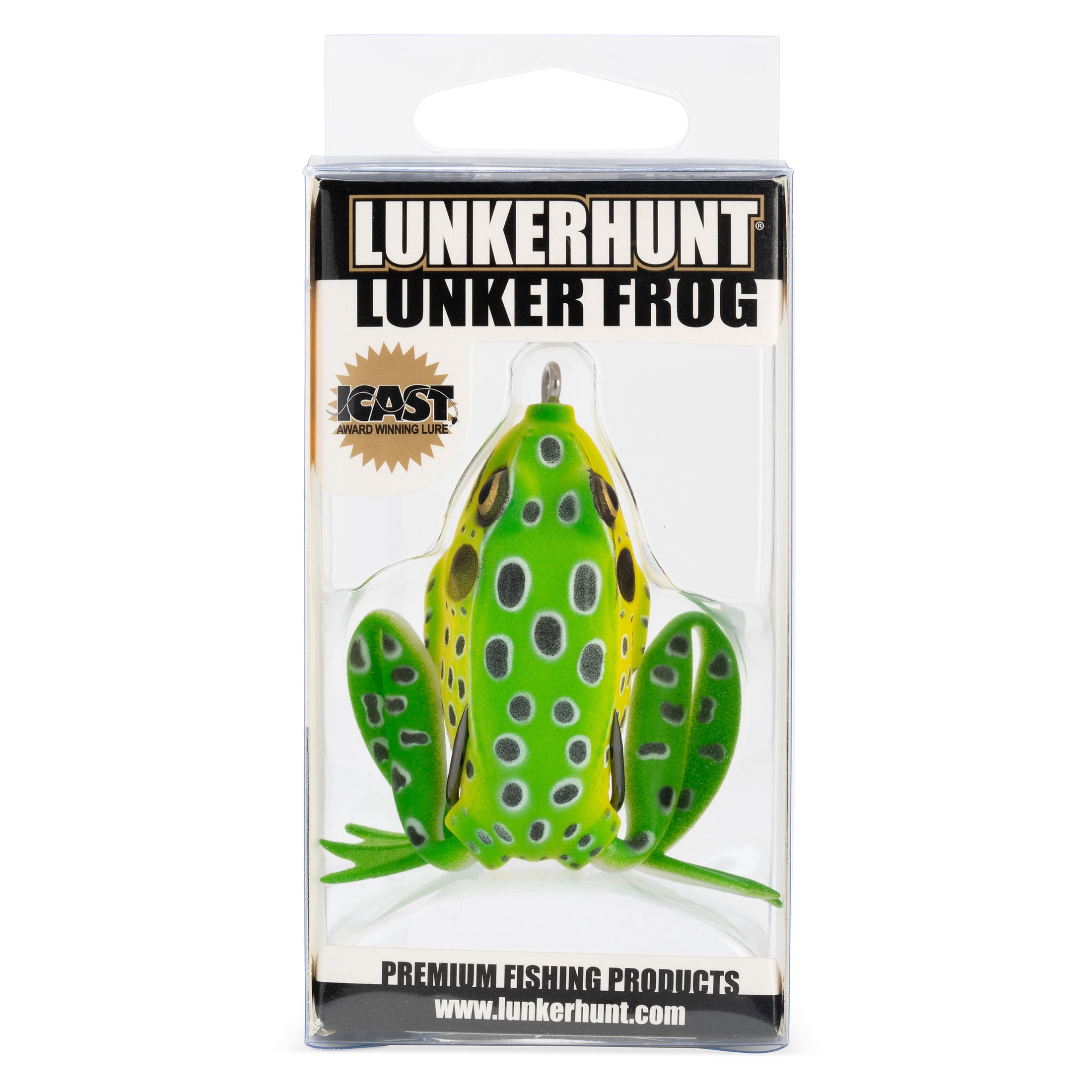 Lunkerhunt LF03 Lunker Frog Hollow Body Frog, 2 1/4" at Rest/4 1/2" Extend, 1/2 oz, Leopard, Floating - Fishing Lure