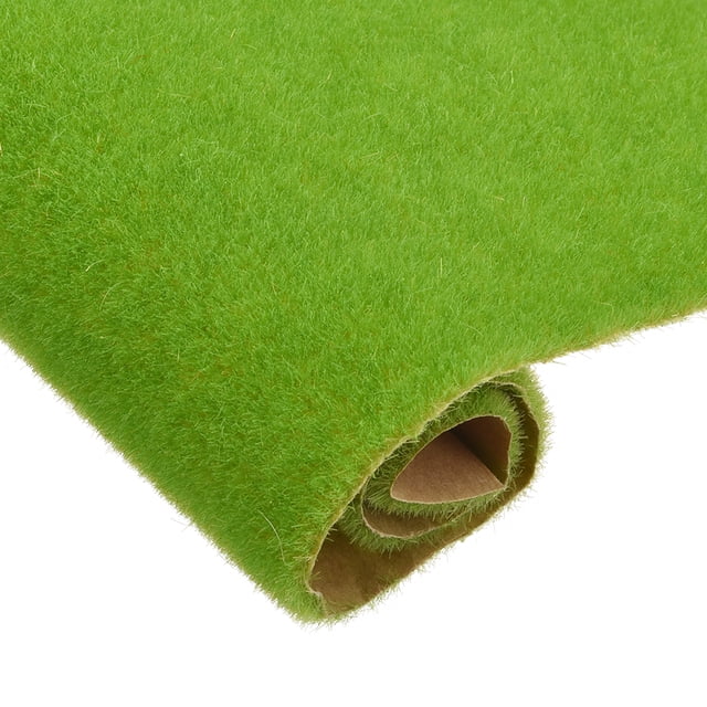 Uxcell 2pcs Artificial Grass Mat Small Realistic Fake Turf for Garden Lawn Decoration Model Light Green 3" x 10"