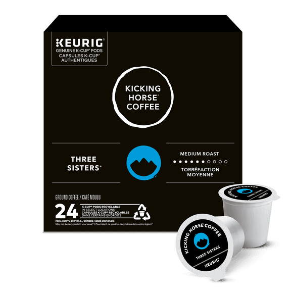 Kicking Horse Three Sisters, Medium Roast, K-Cup Coffee Pods, 24 Count