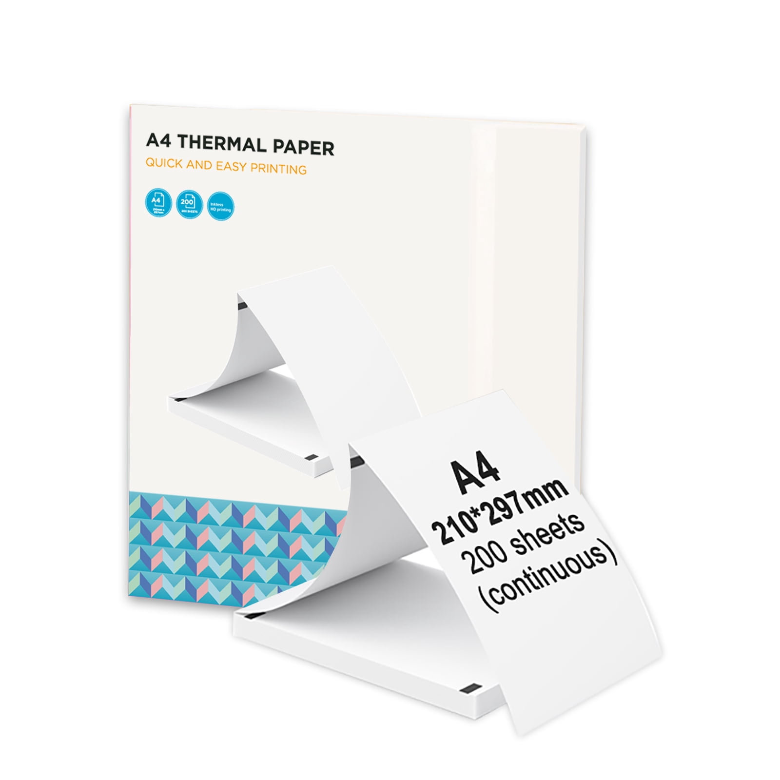 A4 Thermal Paper 200 Sheet Fanfold Printing Paper for Thermal Printer L81/A81/ A80 Compatible with
