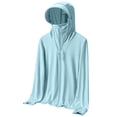 thumbnail image 3 of CFLVAEK Chandails à Capuchon de Protection Solaire pour Femmes Grande Taille UPF 50+ à Manches Longues, Chandails de Soleil à Fermeture Éclair Complète, Chandail d'Été pour la Randonnée en Plein Air, 3 of 5
