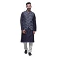 thumbnail image 1 of Atasi Ethnic Kurta Churidar Pajama Set With Printed Nehru Jacket Set For Mens, 1 of 3