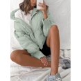 thumbnail image 4 of ORUYROP Women's Winter Puffer Down Jacket Long Sleeve Zipper Pockets Baggy Short Coats, 4 of 6