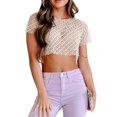 thumbnail image 1 of MesaSe Women Fashion Have Personality Light-footed Solid Color Succinct Sexy T-Shirts, 1 of 7