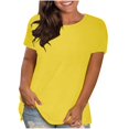 thumbnail image 1 of AherBiu Hauts Grande Taille pour Femmes Manches Courtes T-Shirts Col Rond Été Décontracté Confortable Basique T-Shirts, 1 of 4