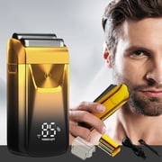 Meitianfacai Double Head Shavers, 2-in-1 Electric Razor Waterproof for Men, Wet/Dry LED Display Rechargeable Rotary Shaver, Father's Day Gift