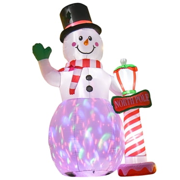 HOMCOM Christmas Inflatable Snowman Airblown Lighted Indoor Outdoor Decor