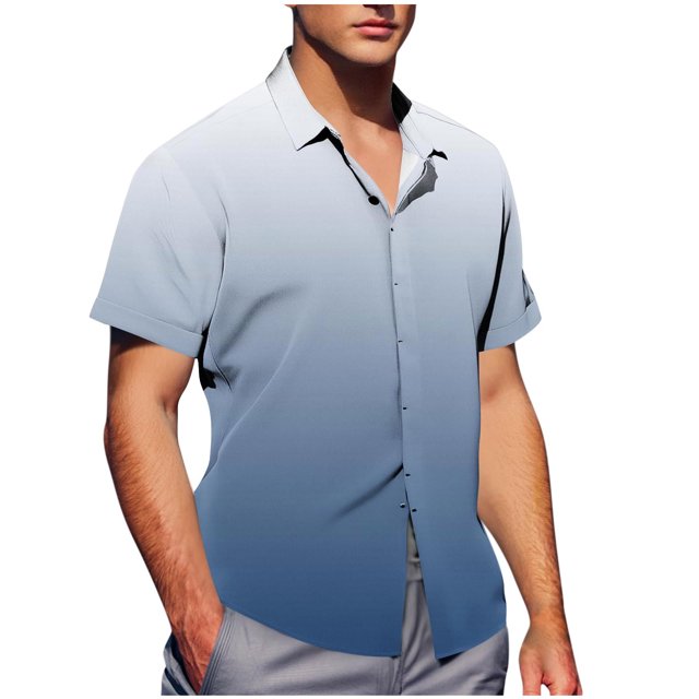 Pisexur T Shirts for Man , Chemise à Boutons à Manches Courtes pour Homme, Mode Décontractée, Col Rabattu, Imprimée, Bleu Marine, G, Chemises de Golf pour Hommes et Chemises pour Hommes