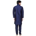thumbnail image 3 of Maple Clothing Men's Art Silk Kurta Pajama Set Indian Wedding Clothes (Blue, L), 3 of 5