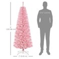 thumbnail image 3 of HOMCOM 6FT Artificial Christmas Tree Xmas Holiday Pencil Tree Home Pink, 3 of 10