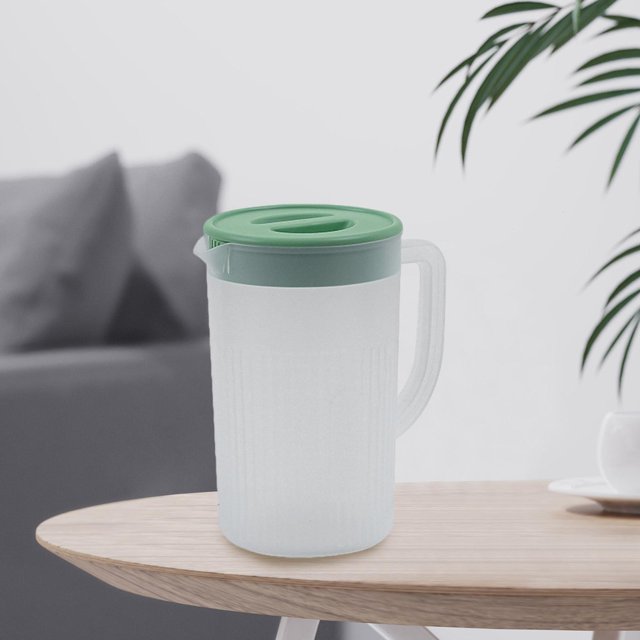 Pichet avec Couvercle Pichet de Réfrigérateur Pichet d'Eau avec Poignée pour Maison Restaurant Jus Blanc Vert