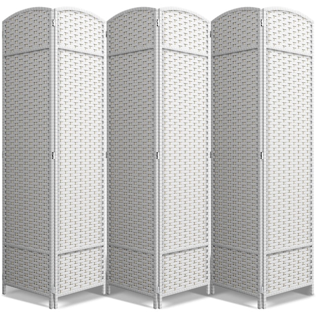 Sorbus 6 Panel Room Divider, a tall privacy partition screen with extra wide double-hinged mesh hand-woven panels. Measuring 6 ft. tall, this folding wall divider is ideal for creating room separation, privacy walls, or outdoor partitions in patios or gardens.