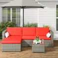 thumbnail image 2 of Outsunny Ensemble de Mobilier de Patio 3 Pcs, Ensemble de Canapé d'Extérieur en Rotin Osier, 2 of 10